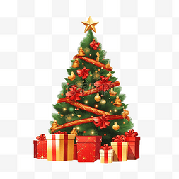 帶禮物盒的聖誕樹