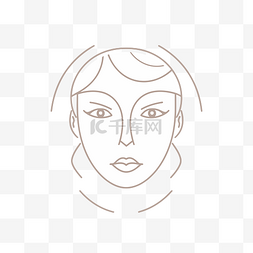女性的脸部设计显示在白色背景上