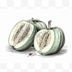油桃和两个季度的插图