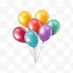 五周年图片_五顏六色的現實氦氣球