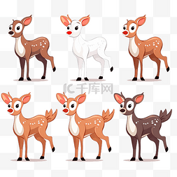 森林鹿矢量图图片_不同轮廓风格矢量图中的卡通鹿人