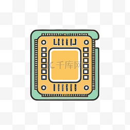 计算机背景图片_白色背景上的绿色半导体芯片图标