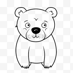 线条熊图片_着色页图像熊斑马卡通儿童可爱轮