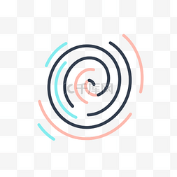 白色背景上的抽象线螺旋标志 向