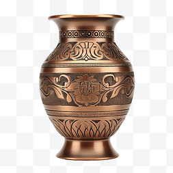 手工雕刻的图片_孤立的青铜花瓶