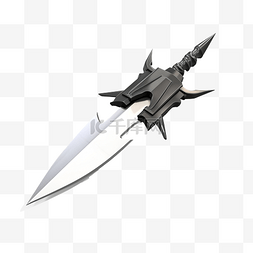 kunai 武器的 3d 渲染