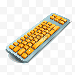 键盘剪贴画蓝色和橙色键盘矢量卡