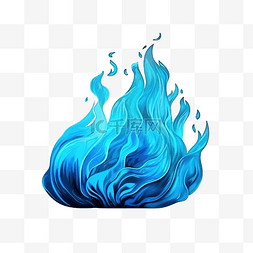 超炫电流火花图片_木头上的蓝色火插画火焰界面元素