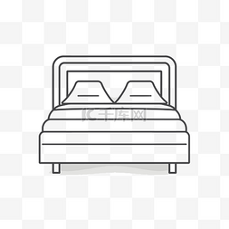 床上背景图片_浅色背景上带有线条的床矢量图标
