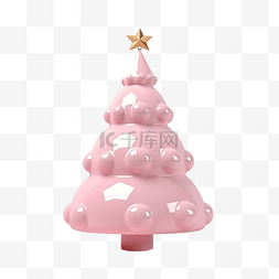 圣诞节的 3D 渲染看起来是粉红色