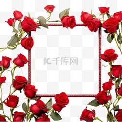 纹理玫瑰花框元素立体免抠图案