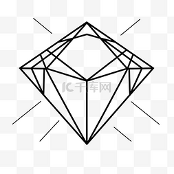 带有轮廓图的钻石示例 向量