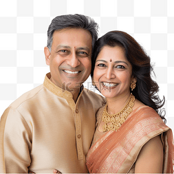 印度纱丽图片_印度夫妇微笑