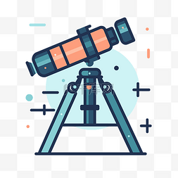 平面风格插图中的望远镜图标 向