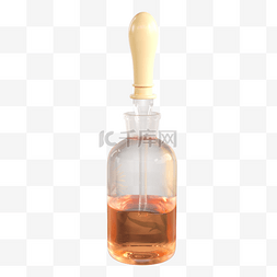 玻璃透明瓶子图片_3d渲染精油瓶美容护肤