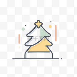 线条样式的圣诞树图标 向量
