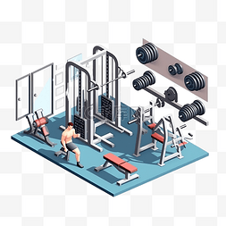 正确的健康图片_锻炼常规健身房与卧推等轴图