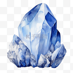 水晶方钠石的水彩插图