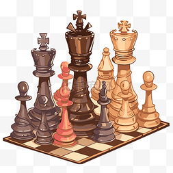 国际象棋剪贴画 不同棋子的棋子