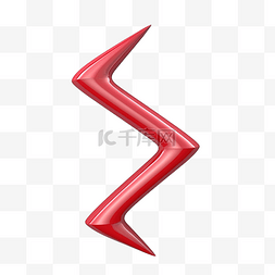 扭曲的箭头图片_3d 现实红色扭曲箭头