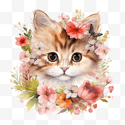 植物花卉花卉可爱小猫猫