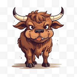 公牛剪贴画 卡通公牛插图的角 向