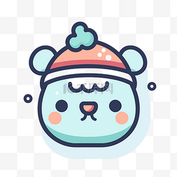一个戴着帽子的可爱小熊头的图标