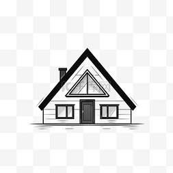 房屋建筑公寓图片_山墙屋顶房屋建筑插图以最小的风