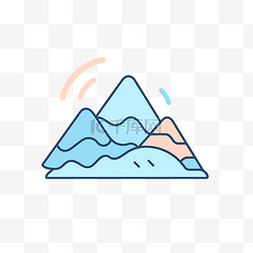 背景中有一些山脉的图标 向量