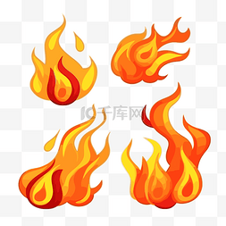 火焰剪贴画 卡通火火焰图标矢量
