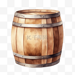 蒸馏木桶图片_水彩木桶