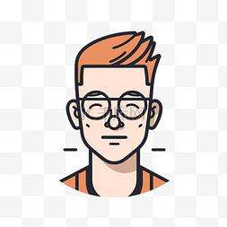 戴眼镜男人图片_一个戴着眼镜的橙色头发的男人戴