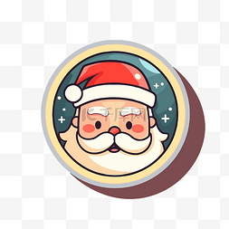 棕色背景上的卡通圣诞老人图标可