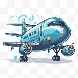 蓝色喷气式飞机的航空公司剪贴画