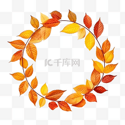 秋天的叶子框架圆形边框