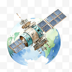 卫星装饰图片_水彩卫星剪贴画