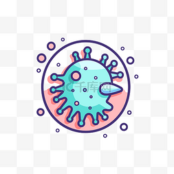 孤立的冠状病毒病毒，看起来像一
