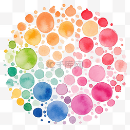 艺术字美字图片_绘画水彩抽象艺术美丽的圆点气泡