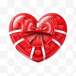 心形糖果盒 红色心形盒，带蝴蝶