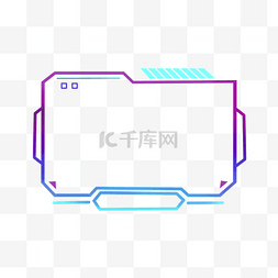 科技边框图片_twitch流媒体直播叠加边框紫色渐变