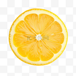 柠檬片新鲜图片_透明背景水果对象顶视图上切片的