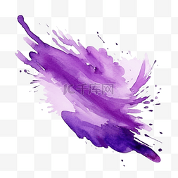 紫色抽象水彩泼漆水彩颜料画笔描