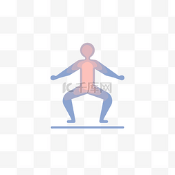 彩色的男人剪影图片_一个图标显示一个男人在做瑜伽姿