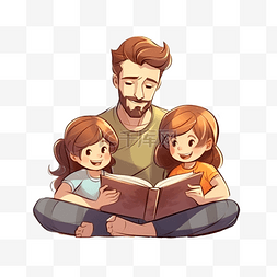 父亲为孩子读书