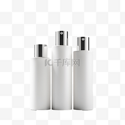 产品推广背景图片_空白白瓶化妆品护肤品产品样机 3D