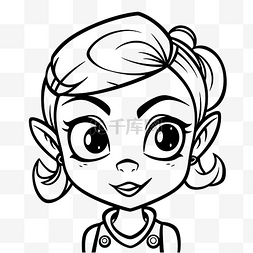 卡通形象一个戴着精灵耳朵的女孩