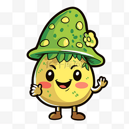 绿色水果aerius可爱卡通卡通蘑菇帽