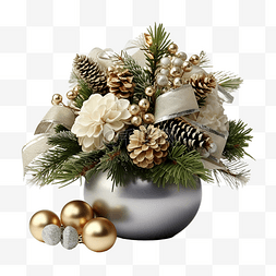 花瓶组合图片_花瓶中美丽的圣诞餐桌装饰组合物