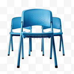 与剪切路径隔离的蓝色塑料椅子