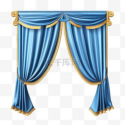 金色边框带图片_带金色边框的蓝色布窗帘